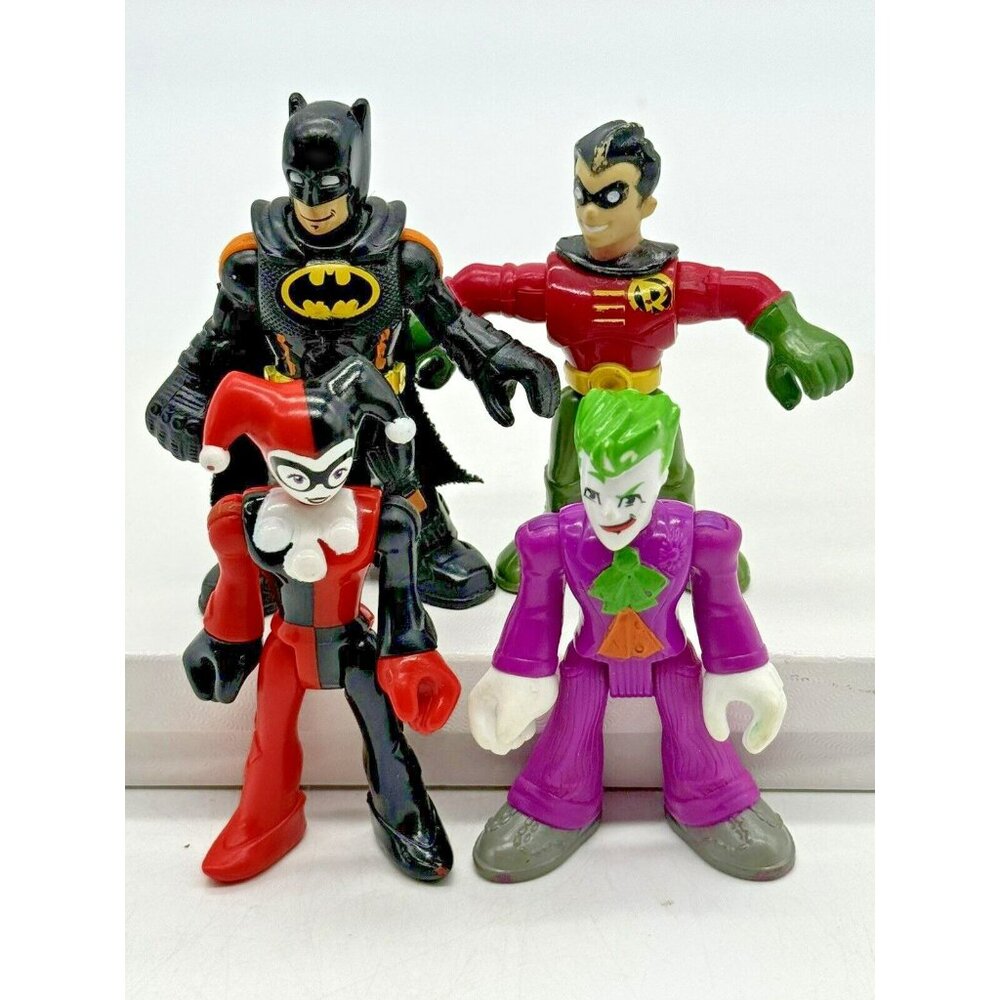 Imaginext Marvel Batman Robin Joker Harley Quinn Lot of 4